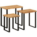 Furnova Komplet mizic 3 kosi z naravnim robom trden akacijev les, (21913722) | Shoptok.si