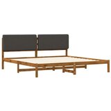  Krevetni okvir s tapiciranim uzglavljem Prirodna i tamnosiva - Prirodna i tamnosiva 200 x 200 cm | shoptok.hr
