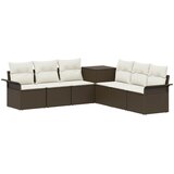  Set sofe 7 kom. Smeđa i krem bijela Poli Rattan i čelik | shoptok.hr