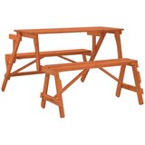  Stol za piknik s klupama od masivne jelovine 2-u-1 prilagodljiv | Eponuda.com