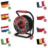  Zunanji kolutni podaljšek 40 m / 4 vtičnice / črni / guma-neopren / 230V / 2,5 mm2 | Shoptok.si
