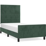 Maison Chic Posteljni okvir - Enojna postelja - Postelja za odrasle brez vzmetnice temno zelen 100x200 cm žamet-J7984, (21762611) Cene