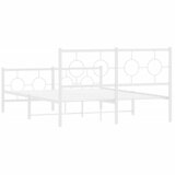 Metalni okvir kreveta uzglavlje i podnožje bijeli 140 x 190 cm | shoptok.hr