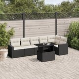 vidaXL 7-dijelni set vrtnih sofa od poliratana s jastucima crni | shoptok.hr