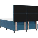 Box Postelja z vzmetnico z vzmetnico Temno modra 160 x 200 cm Žamet, (5000141824) | Shoptok.si
