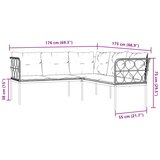  Set vrtnih sofa s jastucima crni od čelika i tekstilena | shoptok.hr