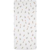 Butter Kings Bela napenjalna enojna otroška rjuha iz bombažnega satena 90x200 cm Hugging Bunnies – | Shoptok.si