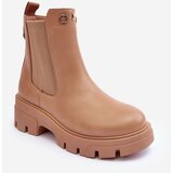 Boto Women's Leather Derby Shoes With Decorations Beige Lobb | ePonuda.com