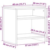 vidaXL Noćni ormarići 2 kom boja drva 40x30x40 cm konstruirano drvo | shoptok.hr
