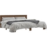  The Living Store Posteljni okvir rjav hrast 200x200 cm inženirski les in kovina - Posteljni Okvir, (21445870) | Shoptok.si