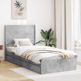  Krevetna konstrukcija s pohranom i uzglavljem Betonska siva 90 x 190 cm | Shoptok.si