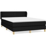 vidaXL Krevet s oprugama i madracem crni 140 x 190 cm od tkanine | shoptok.hr