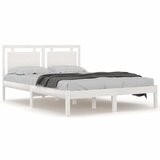 The Living Store Posteljni okvir bel iz trdnega lesa 160x200 cm - Posteljni Okvir, (21531477) | Shoptok.si