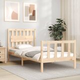 vidaXL Okvir kreveta s uzglavljem 3FT za jednu osobu od masivnog drva | shoptok.hr