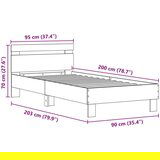  Krevet s LED svjetlima Crna hrast 90x200 cm Igračka drva | shoptok.hr