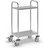 eurokraft basic Servirni voziček iz nerjavnega jekla, 2 nivoja, DxŠxV 705 x 405 x 940 mm Cene