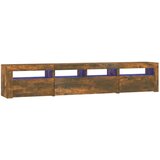 TV ormarić s LED svjetlima boja dimljenog hrasta 210x35x40 cm | Eponuda.com