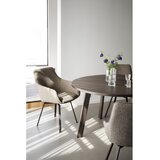 Rowico Tamno smeđi okrugao proširiv blagovaonski stol u dekoru hrasta ø 130 cm Glenside – | shoptok.hr