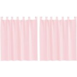 Voile zavjese s džepovima za šipke 2 kom svijetlo ružičaste - Svijetlo ružičasta 140 x 140 cm 1 s džepovima za šipke | shoptok.hr