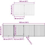vidaXL Vrata za pse s vratašcima 8 panela sklopiva 640 cm drvo topole | shoptok.hr