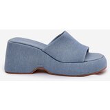 Boto Fabric Women's Slippers On Platform And Wedge Jeans Afisal | ePonuda.com