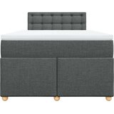 vidaXL Box spring postelja z vzmetnico temno siva 120x200 cm blago | Shoptok.si