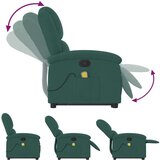  Masažni naslanjač s funkcijo vstajanja temno zelen ža | Shoptok.si