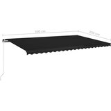  Tenda na ručno uvlačenje s LED svjetlima 500x350 cm antracit | shoptok.hr