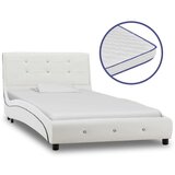 Postelja z vzmetnico iz sp. pene belo umetno usnje 90x200 cm, (20938626) Cene