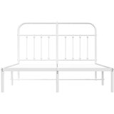 vidaXL Metalni okvir za krevet s uzglavljem bijeli 135x190 cm | shoptok.hr