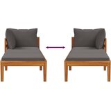  Ležaljka s 1 naslonom za ruke tamnosiva masivno drvo bagrema | shoptok.hr