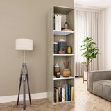 vidaXL Knjižna / TV omara bela in sonoma hrast 36x30x143 cm, (20978164) | Shoptok.si