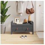  Klupa za hodnik siva 80x40x43 cm od masivne borovine | shoptok.hr