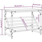 vidaXL Regal za čevlje črn 60x30x45 cm inženirski les | Shoptok.si