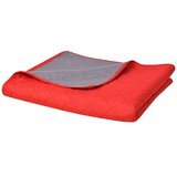vidaXL Dvo-stransko Prešito Posteljno Pregrinjalo Rdeče/Sivo 170x210cm | Shoptok.si