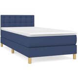 Maison Chic Box spring postelja - Vzmetna postelja z vzmetnico moder 80x200 cm blago SL189, (21890106) | Shoptok.si