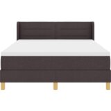  Postelja z vzmetnico Temno rjava in bela 140 x 200 cm blago, (5000127635) | Shoptok.si