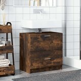 vidaXL Omarica za umivalnik dimljen hrast 59x37x59 cm inženirski les | Shoptok.si