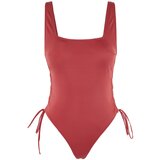 Trendyol swimsuit - burgundy - plain Cene