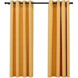 Furnova Zatemnitvene zavese z obročki 2 kosa rumene 140x175 cm, (21917572) | Shoptok.si