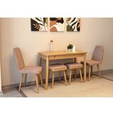 Hanah home vina mini 03 0900 oak stone produžni set trpezarijskih stolova i stolica (6 komada)) | ePonuda.com