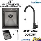  Crna INOX Sudopera sa slavinom Slovarm (SET) - SanDonna - HD4050R | Eponuda.com