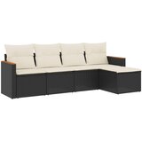  5-dijelna vrtna garnitura od poliratana s jastucima crna 61.5 x 62 x 69 cm | Shoptok.si