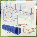  Set za agility trening pasa 8 dijelova s ​​tunelom slalomskim motkama podesivim preponama obručem za skakanje i zdjelom. | shoptok.hr
