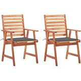 Maison Chic Vrtni jedilni stoli - Stol za vrt 2 kosa z blazinami trden akacijev les JS318, (21878644) | Shoptok.si