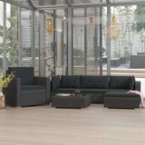  6-dijelna vrtna garnitura od poliratana s jastucima crna | shoptok.hr