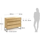 Kave Home Komoda u dekoru hrasta u prirodnoj boji 100x78x42 cm Taiana – | shoptok.hr