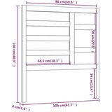  Uzglavlje za krevet crno 106 x 4 x 104 cm od masivne borovine | shoptok.hr