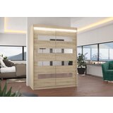ADRK Drsna omara z ogledalom in LED lujo BALTIC 150 - SONOMA-SONOMA HRAST | Shoptok.si