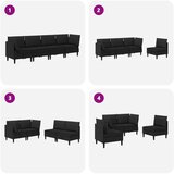  Set namještaja za dnevni boravak 4 pcs Crna Tkanina | shoptok.hr